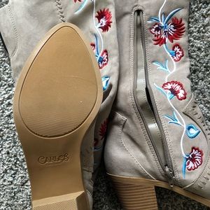 Floral Knee High Boots